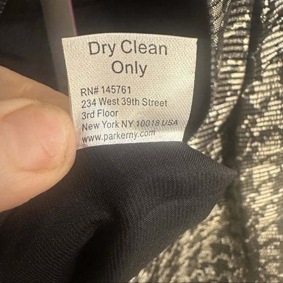 Parker Dress Women’s Size Small Black And Silver Strapless Bustier Ruffled NWT - Picture 9 of 9